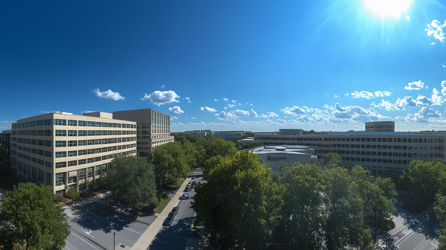 Bethesda - city view, trucks and cars and buildings